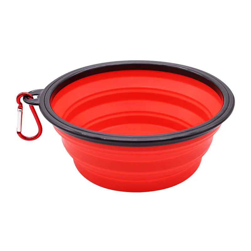Folding Silicone Pet Feeder Bowl – 2-in-1 Travel Food & Water Dispenser for Dogs & Cats