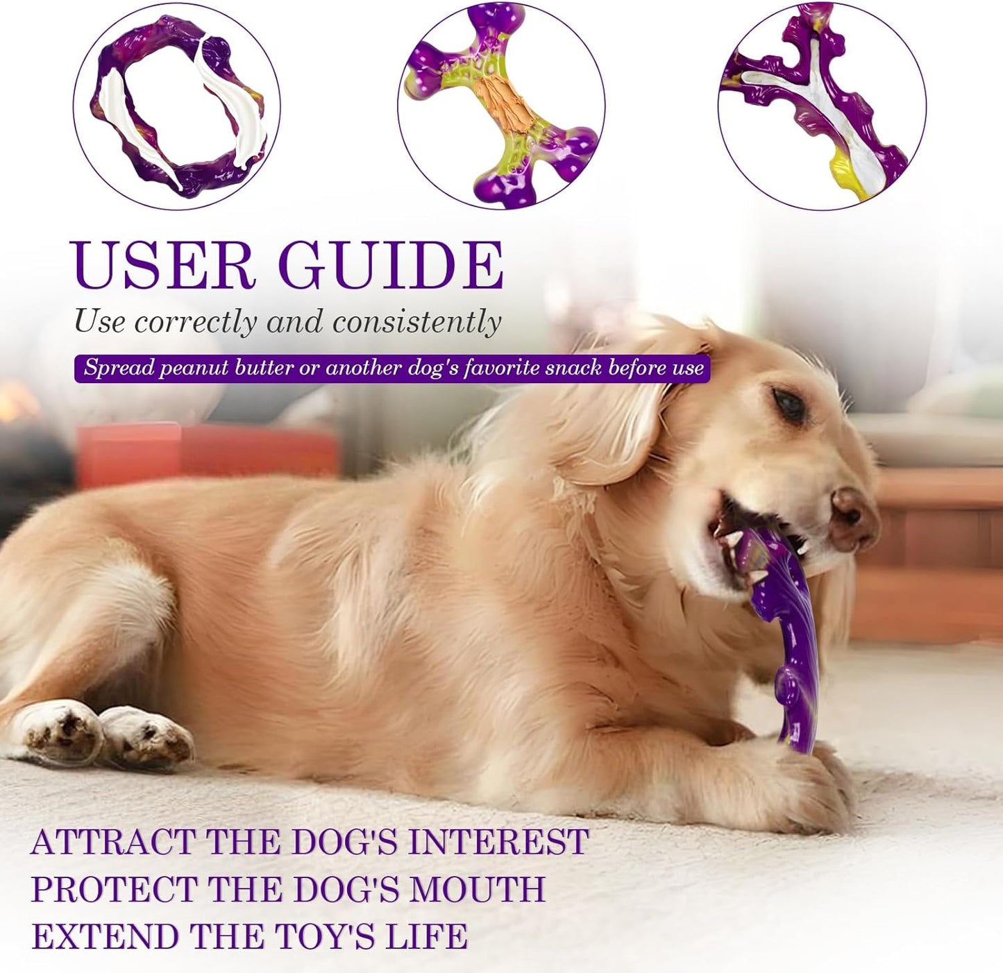 Tough Dog Toys – 3-Pack for Aggressive Chewers, Large Dogs
