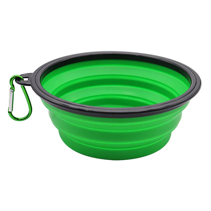 Folding Silicone Pet Feeder Bowl – 2-in-1 Travel Food & Water Dispenser for Dogs & Cats