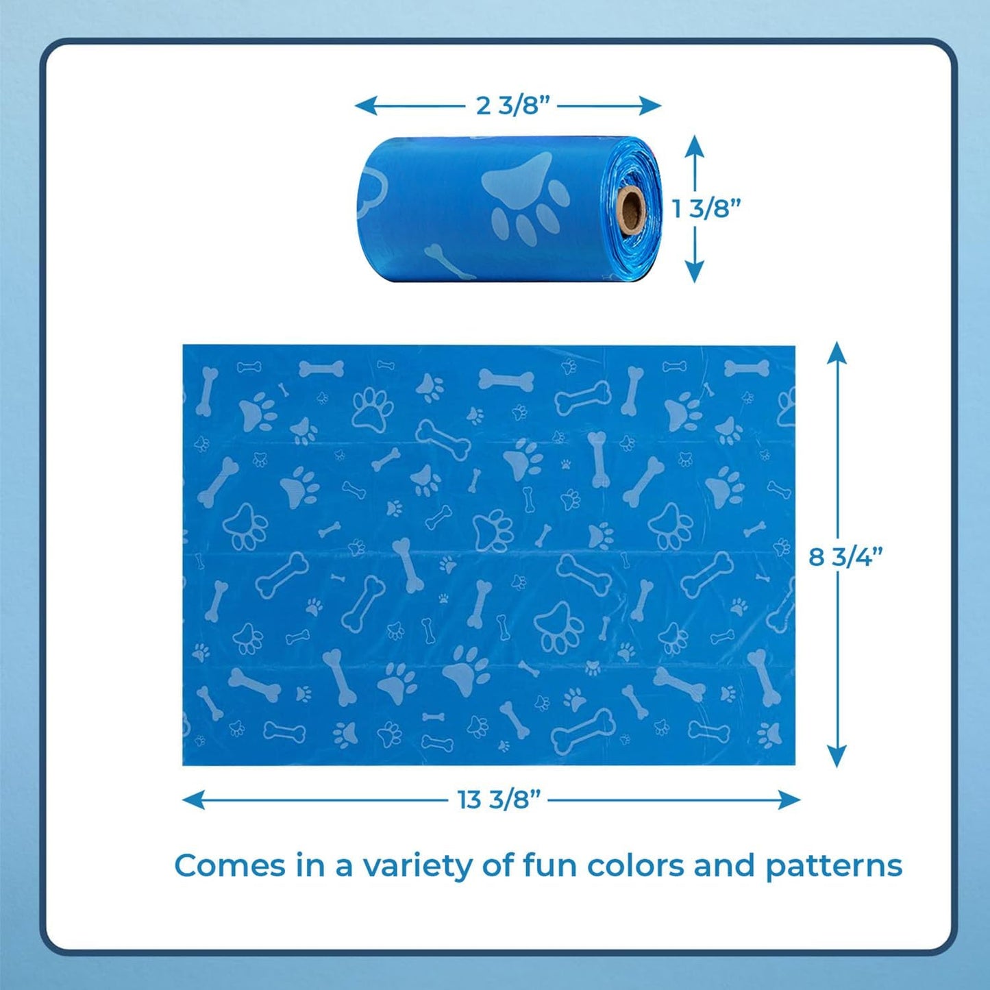 Dog Poop Bags (150 Bags) for Waste Refuse Cleanup, Doggy Roll Replacements for Outdoor Puppy Walking and Travel, Leak Proof and Tear Resistant, Thick Plastic - Assorted Colors