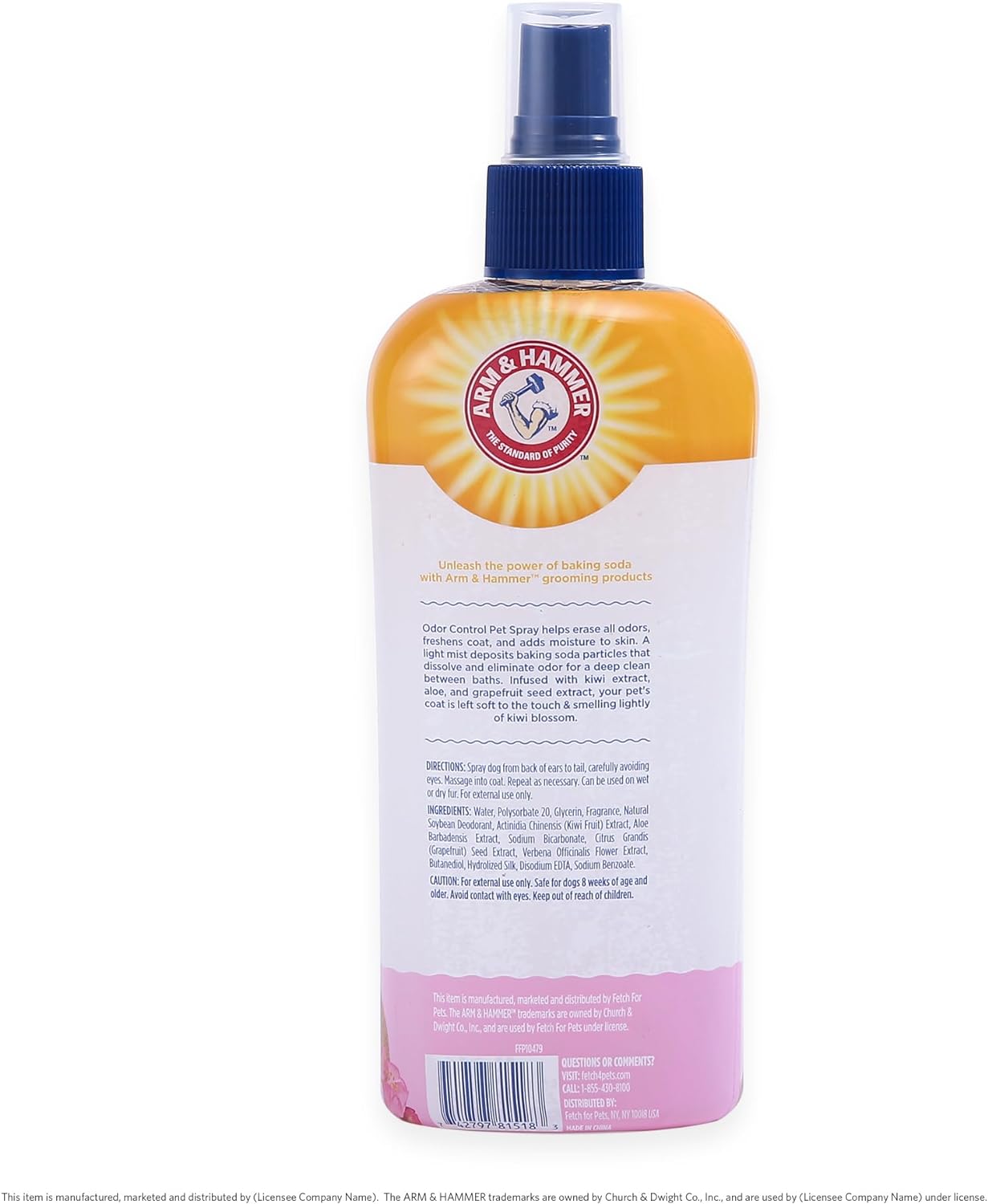 Pets Super Deodorizing Spray for Dogs – Fresh Kiwi Blossom Scent (8 oz)