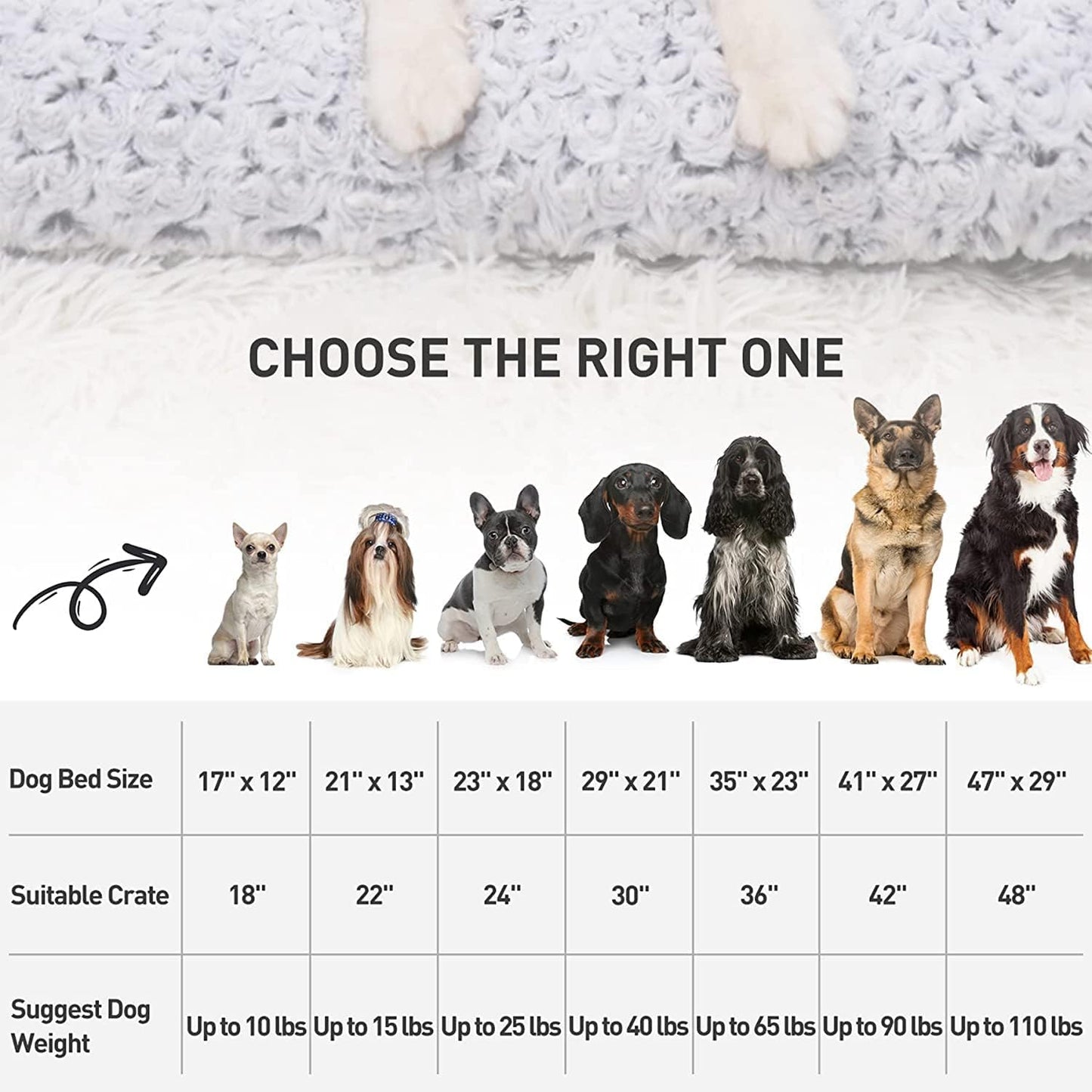Deluxe Washable Dog Bed – Plush Crate & Kennel Mat with Anti-Slip Base (35" x 23", Gray)