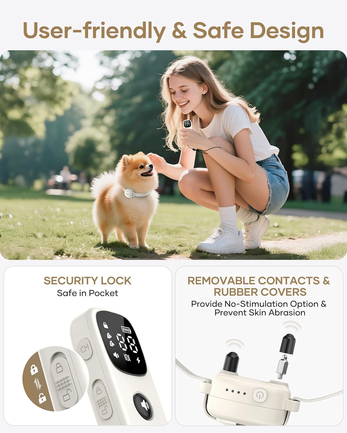 Shock Collar for Small Dogs - 4200FT Dog Training Collar with Remote for 5-70Lbs Mini Small Medium Dogs, Ipx8-Waterproof Rechargeable E-Collar with Beep (1-9), Vibration(1-3), Safe Shock(0-16)