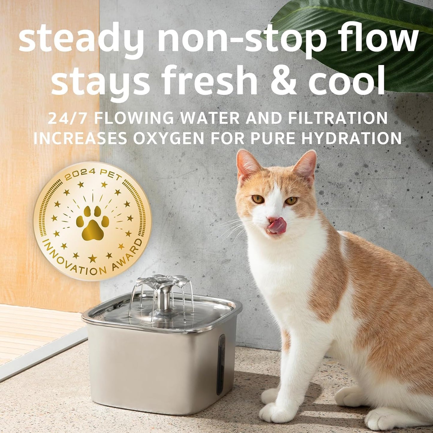 Award-Winning Stainless Steel Pet Water Fountain – 95Oz Automatic Dispenser for Cats & Dogs