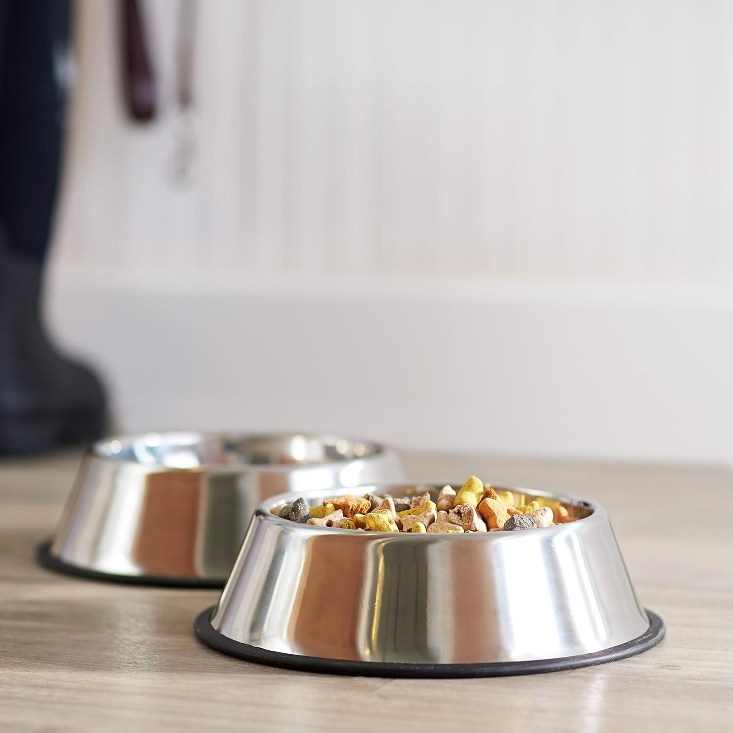 Stainless Steel Non-Skid Pet Dog Water and Food Bowl, 2-Pack (10 X 2.8 Inches), Each Holds up to 38Oz