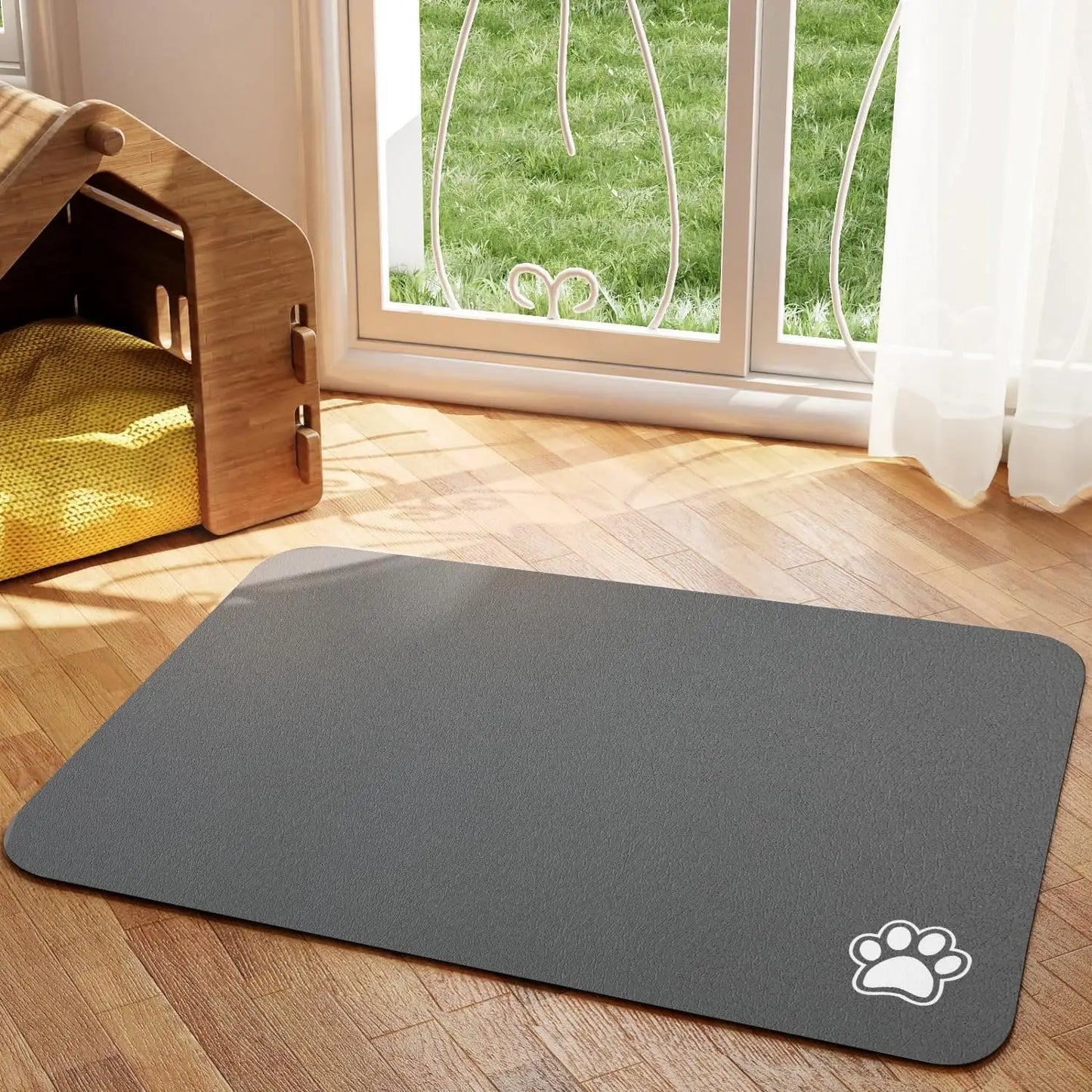 Absorbent Pet Feeding Mat for Dogs & Cats – Quick-Dry, Easy to Clean, Non-Slip Design