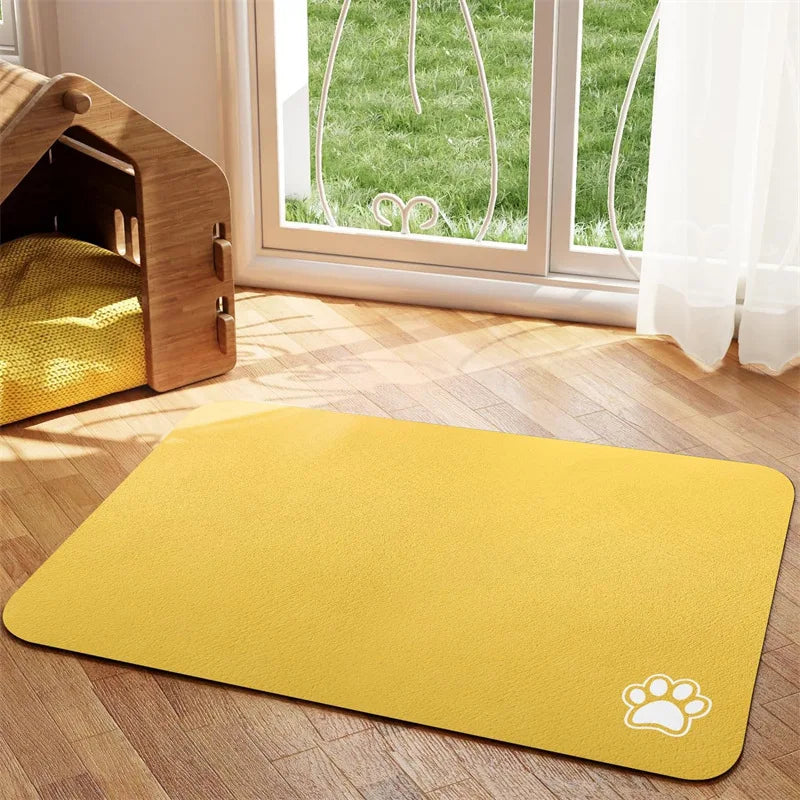 Absorbent Pet Feeding Mat for Dogs & Cats – Quick-Dry, Easy to Clean, Non-Slip Design