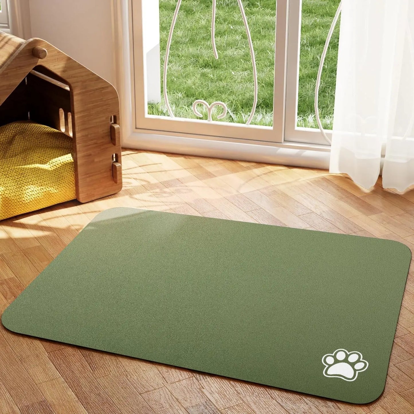Absorbent Pet Feeding Mat for Dogs & Cats – Quick-Dry, Easy to Clean, Non-Slip Design