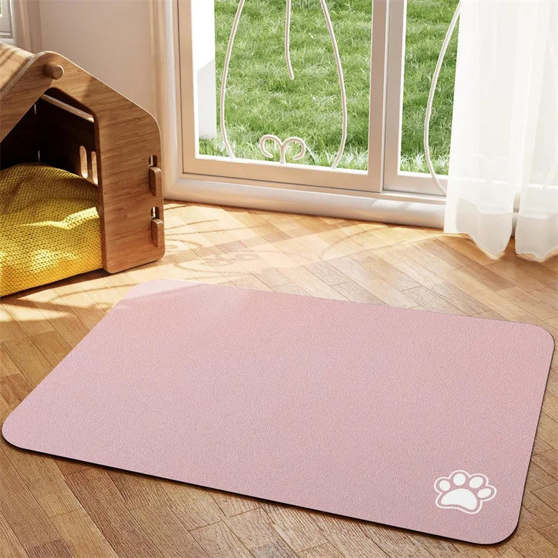 Absorbent Pet Feeding Mat for Dogs & Cats – Quick-Dry, Easy to Clean, Non-Slip Design