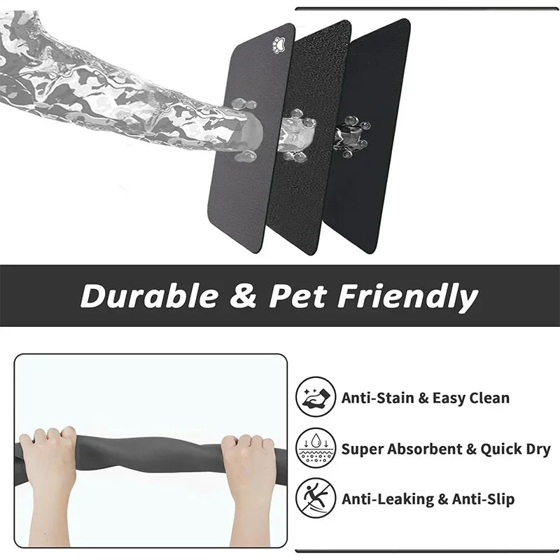 Absorbent Pet Feeding Mat for Dogs & Cats – Quick-Dry, Easy to Clean, Non-Slip Design