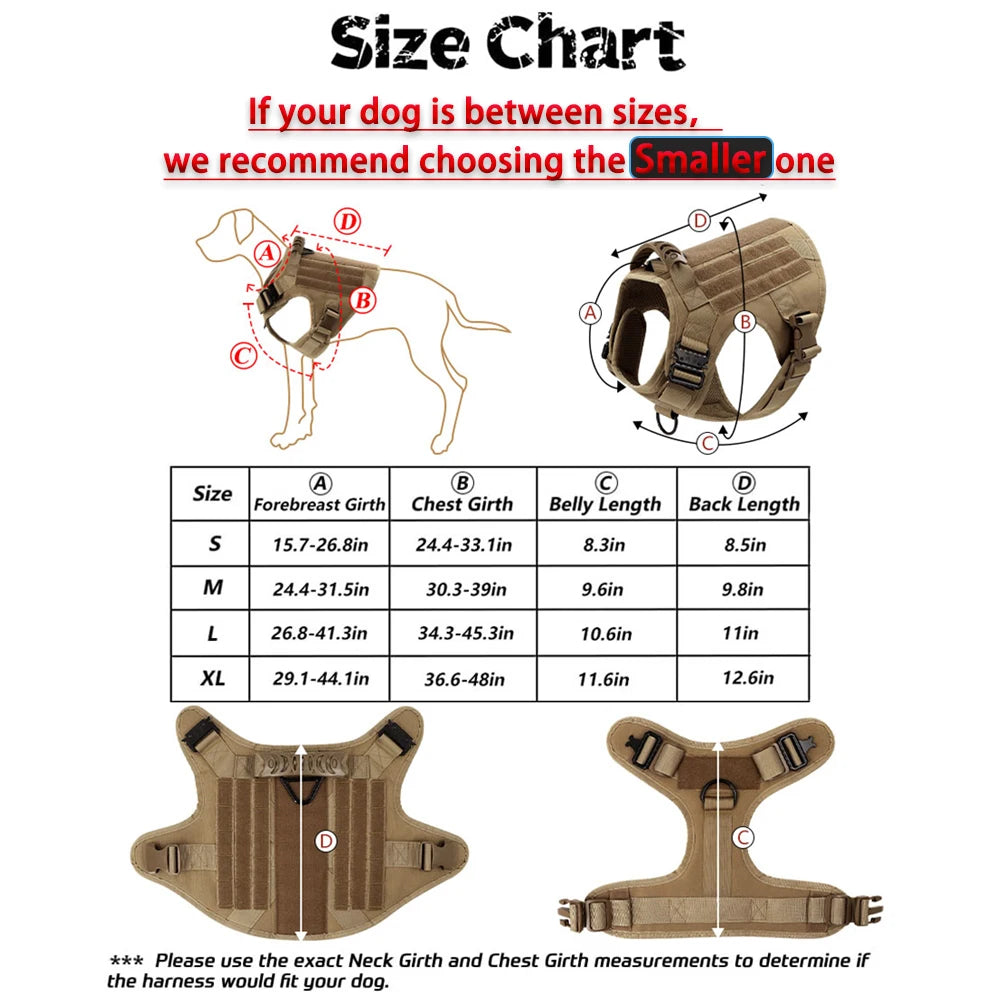 Large Dog Harness and Leash Set – Adjustable Training Vest for German Shepherds, Malinois & Large Breeds