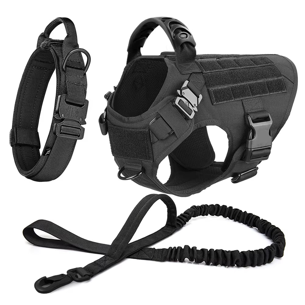 Large Dog Harness and Leash Set – Adjustable Training Vest for German Shepherds, Malinois & Large Breeds