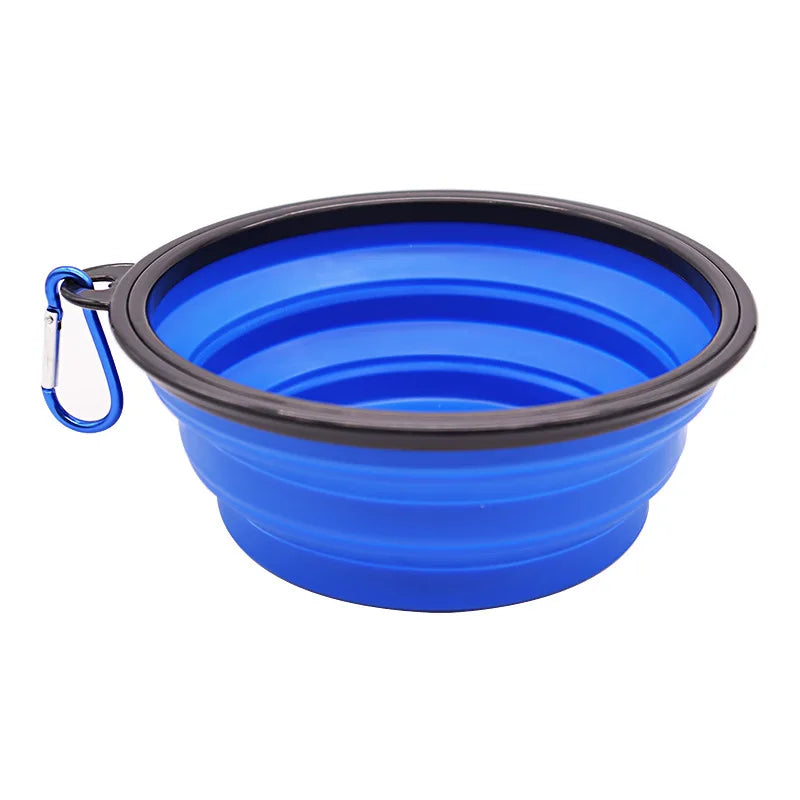Folding Silicone Pet Feeder Bowl – 2-in-1 Travel Food & Water Dispenser for Dogs & Cats