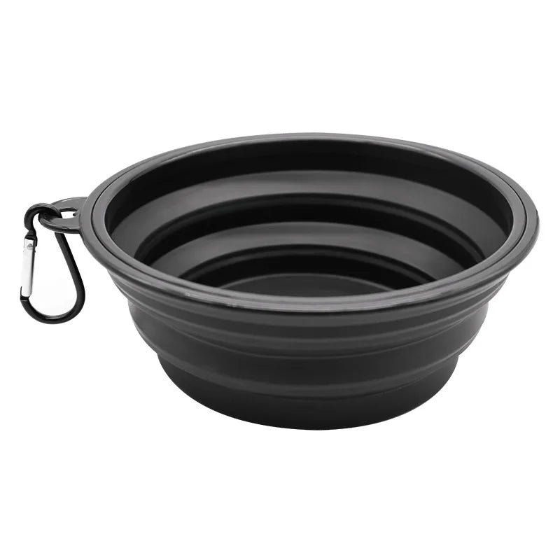 Folding Silicone Pet Feeder Bowl – 2-in-1 Travel Food & Water Dispenser for Dogs & Cats