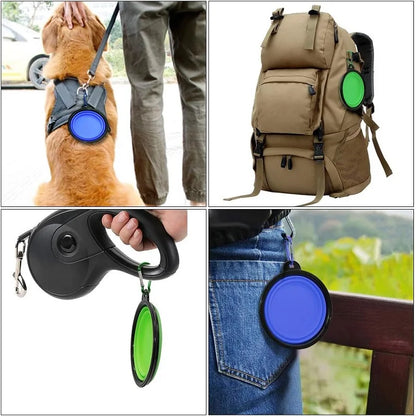 Folding Silicone Pet Feeder Bowl – 2-in-1 Travel Food & Water Dispenser for Dogs & Cats
