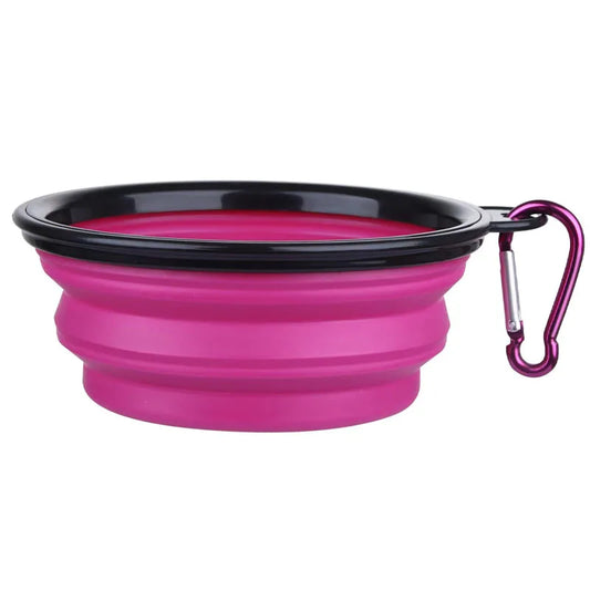Folding Silicone Pet Feeder Bowl – 2-in-1 Travel Food & Water Dispenser for Dogs & Cats