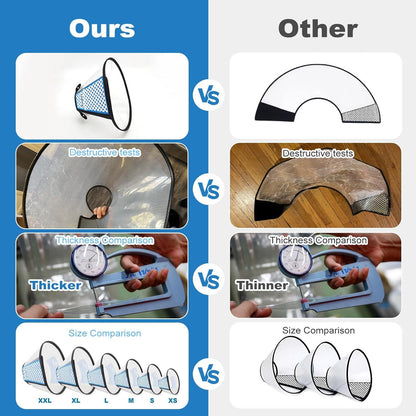Dog Cone Collar Adjustable after Surgery, Comfortable Pet Recovery Collar & Cone for Large Medium Small Dogs, Elizabethan Dog Neck Collar Plastic Practical