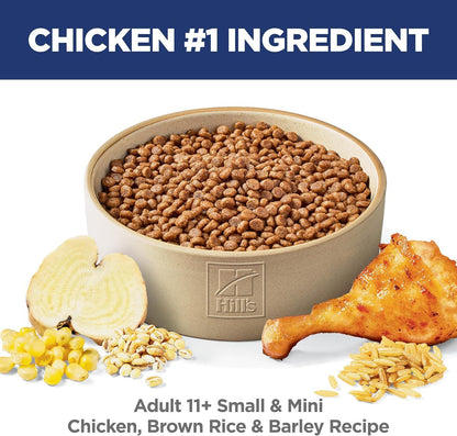 Small & Mini, Senior Adult 11+, Small & Mini Breeds Senior Premium Nutrition, Dry Dog Food, Chicken, Brown Rice & Barley, 4.5 Lb Bag