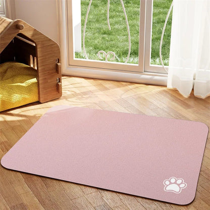 Absorbent Pet Feeding Mat for Dogs & Cats – Quick-Dry, Easy to Clean, Non-Slip Design