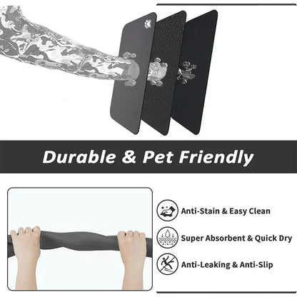 Absorbent Pet Feeding Mat for Dogs & Cats – Quick-Dry, Easy to Clean, Non-Slip Design